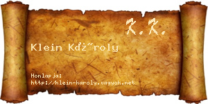 Klein Károly névjegykártya