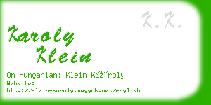 karoly klein business card